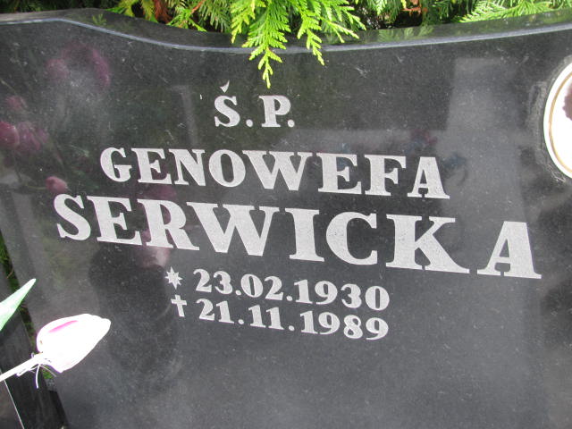 Genowefa Serwicka 1930 Strzelin - Grobonet - Wyszukiwarka osób pochowanych