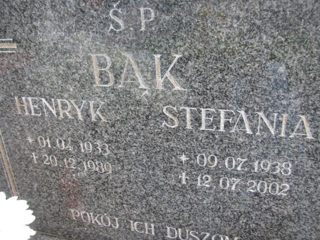 Henryk Bąk 1933 Strzelin - Grobonet - Wyszukiwarka osób pochowanych