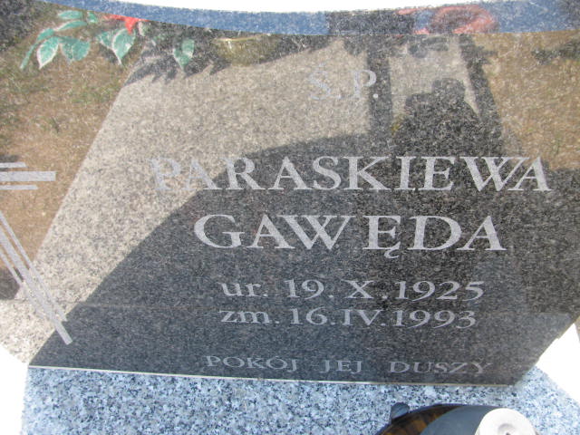 Paraskiewa Gawęda 1925 Strzelin - Grobonet - Wyszukiwarka osób pochowanych
