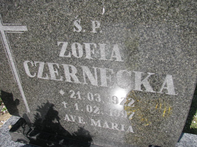 Zofia Czernecka 1922 Strzelin - Grobonet - Wyszukiwarka osób pochowanych