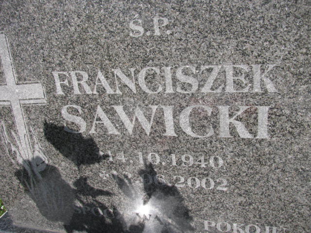 Franciszek Sawicki 1940 Strzelin - Grobonet - Wyszukiwarka osób pochowanych