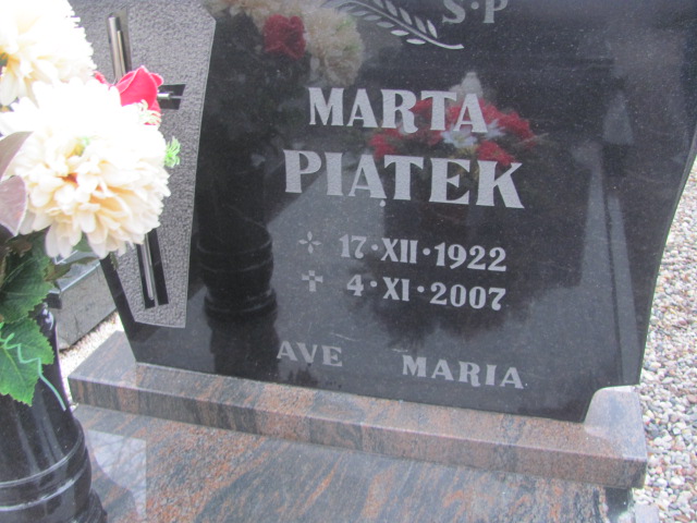 Marta Piątek 1922 Strzelin - Grobonet - Wyszukiwarka osób pochowanych