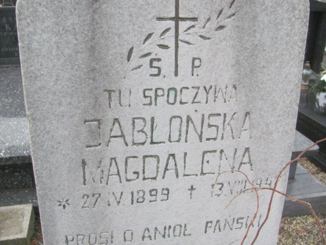Magdalena Jabłońska 1899 Strzelin - Grobonet - Wyszukiwarka osób pochowanych