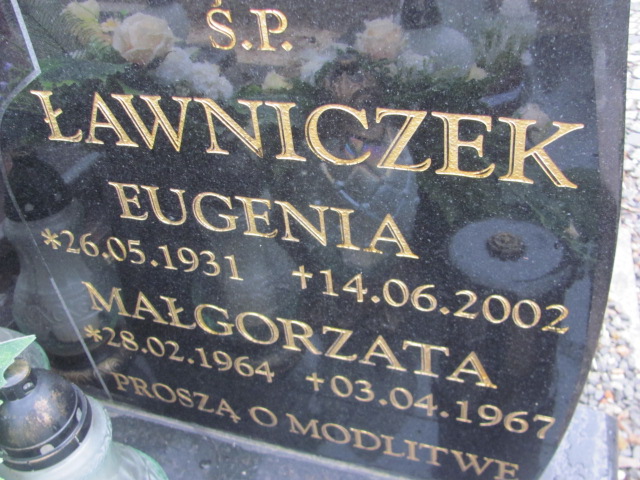 Małgorzata Ławniczek 1964 Strzelin - Grobonet - Wyszukiwarka osób pochowanych