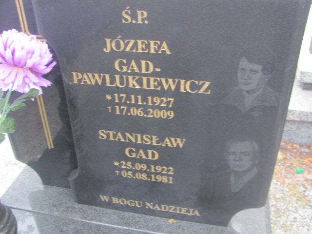 Józefa Gad Pawlukiewicz 1927 Strzelin - Grobonet - Wyszukiwarka osób pochowanych