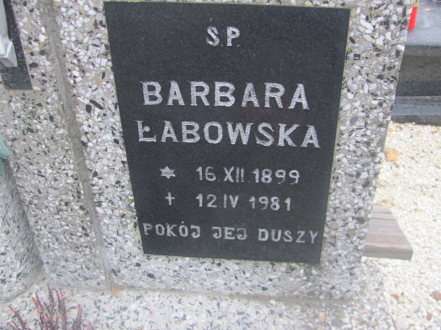 Barbara Łabowska 1899 Strzelin - Grobonet - Wyszukiwarka osób pochowanych